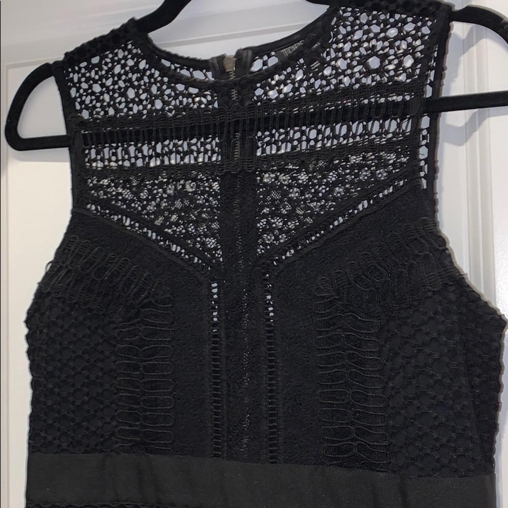 Little black lace fitted dress